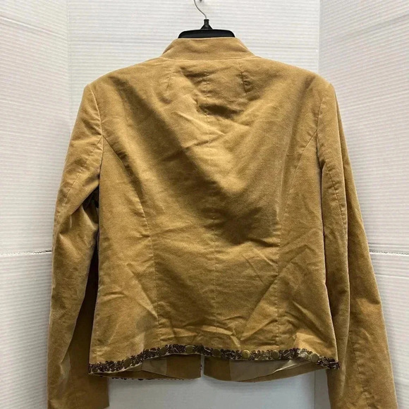 MICHAEL KORS WOMENS SIZE 10 SEQUIN KHAKI CLASP CLOSURE JACKET - Picture 2 of 7